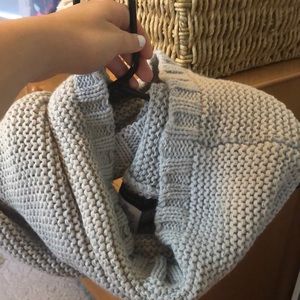 Gray knit infinity scarf